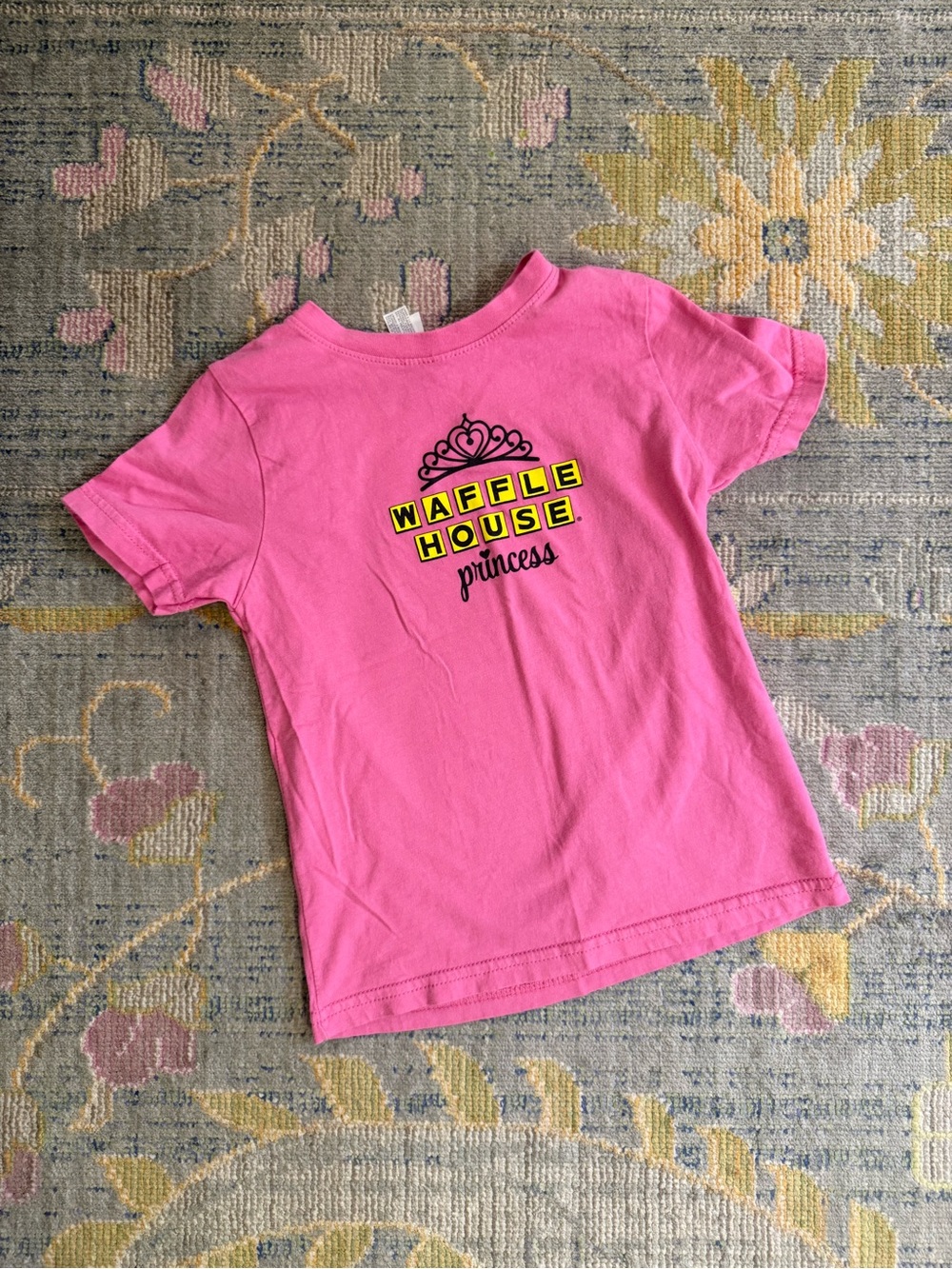 Waffle House Princess Girls XS 4 Pink Tee Logo Southern T-Shirt